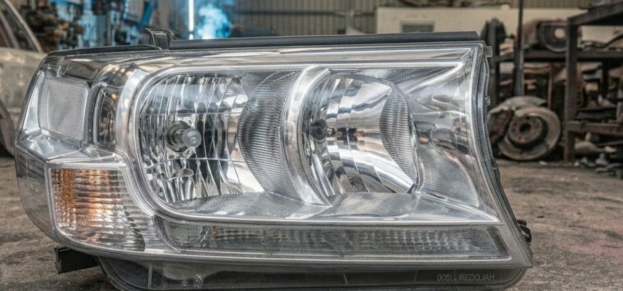 Option A — used Land Cruiser halogen headlight, clean lens